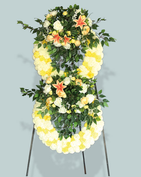 تاج گل دو طبقه لیلیوم نارنجی خیریه آرین